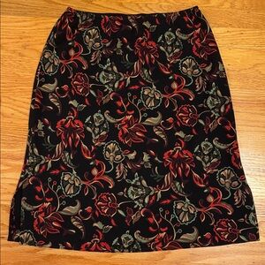New York & Company Chintz Skirt Red and Green